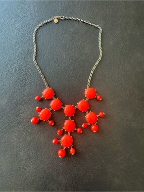 J. Crew Coral orange Statement Bib Necklace
